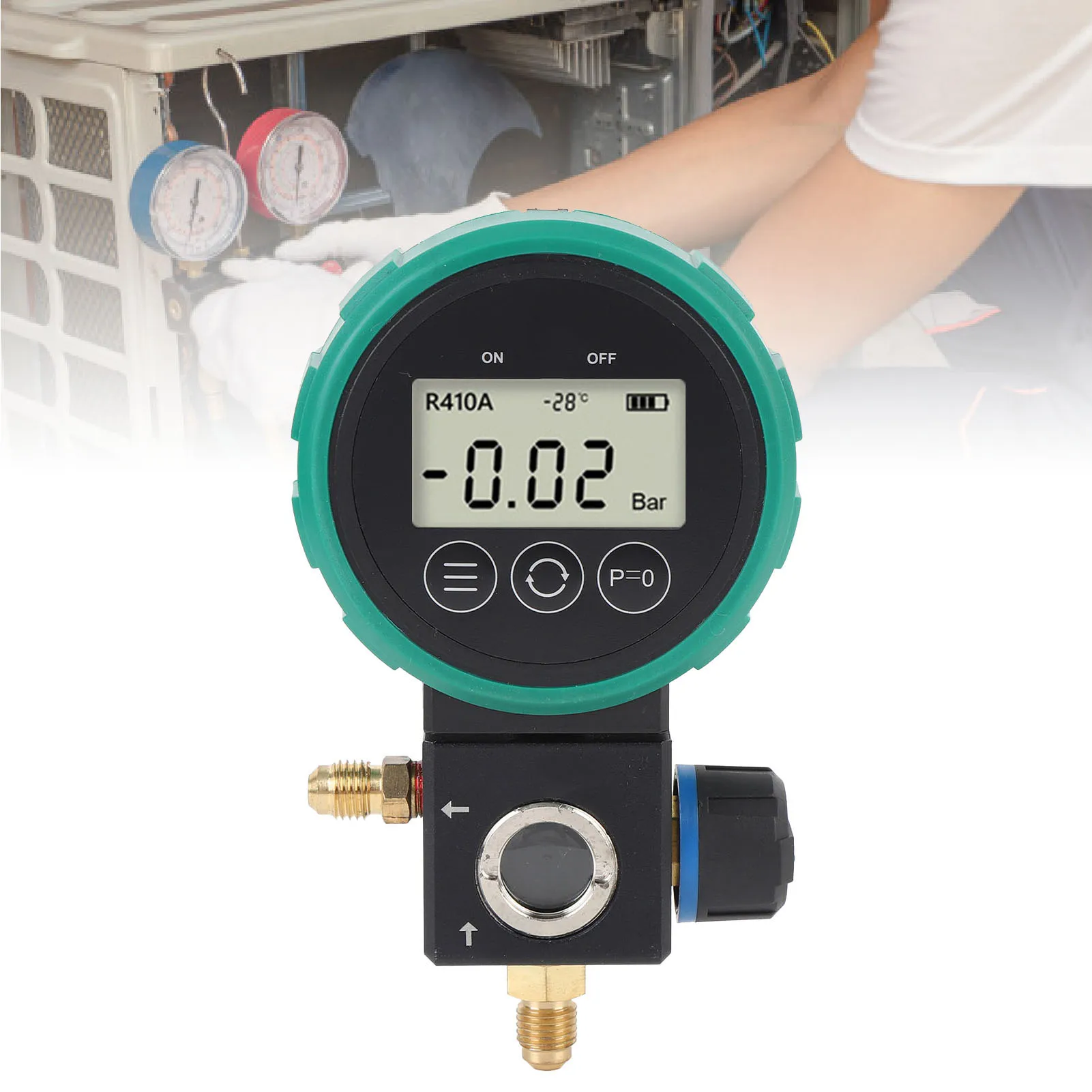 

Цифровой манометр HVAC, автоматическое отключение шарового клапана, высокая точность, манометр низкого давления для кондиционирования воздуха, цифровой манометр коллектора