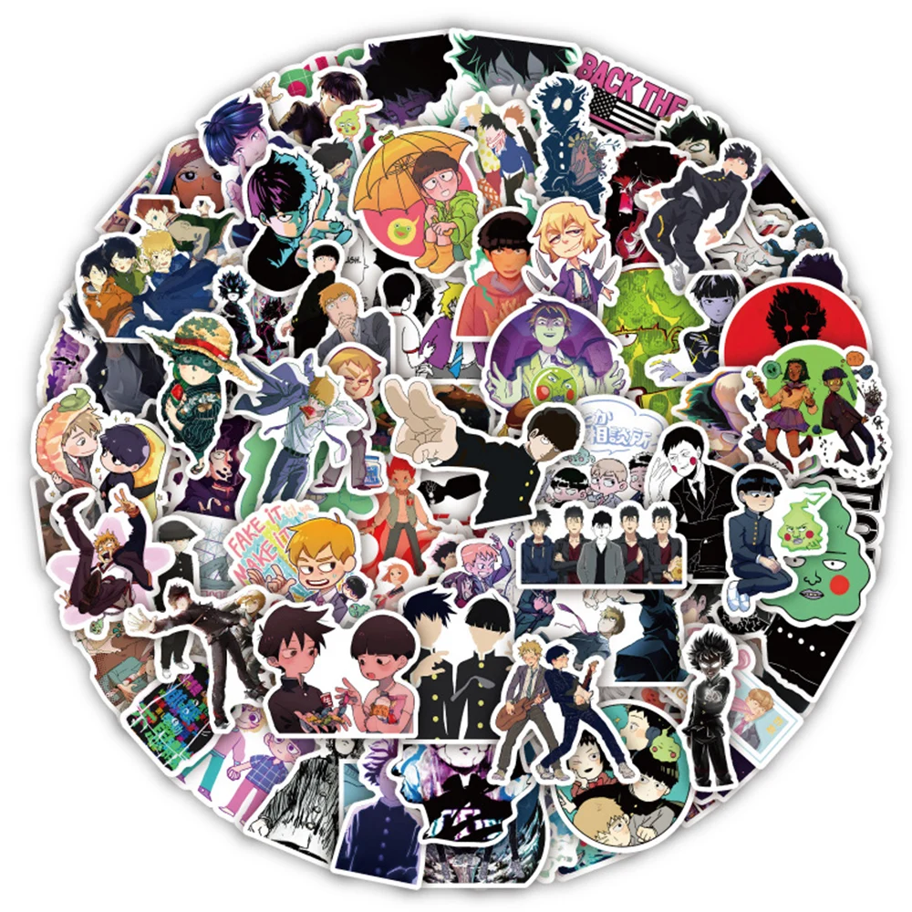 

10/30/50/100pcs Cartoon Mob Psycho 100 Stickers DIY Water Bottle Motorcycle Phone Case Car Cool Anime Graffiti Decals Decoration