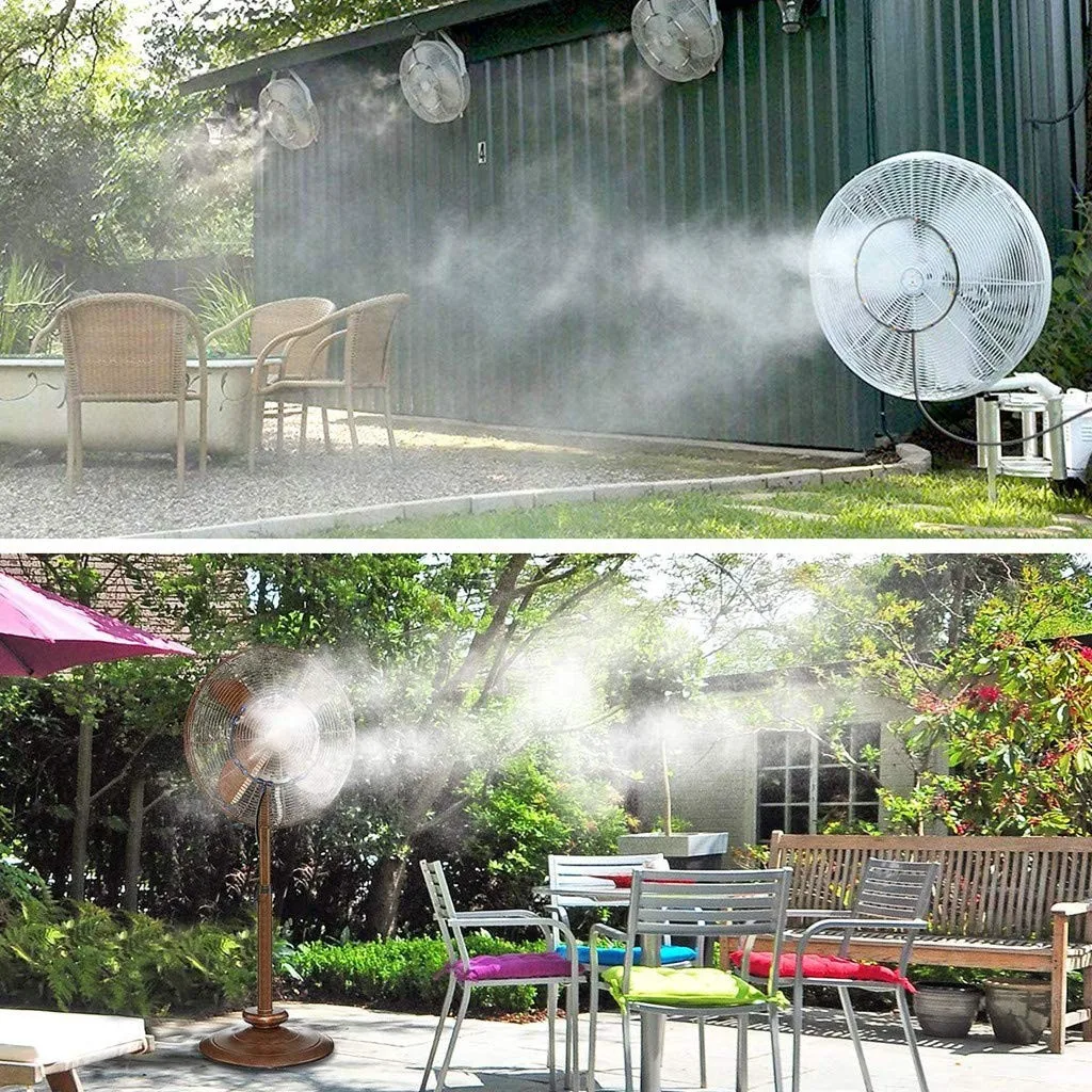 Misting System Outdoor Fan Cooling Portable Patio Garden Spray Sprinkler Mist Kit Mist Fan Nozzles Kit Water Fog Black Sprayer