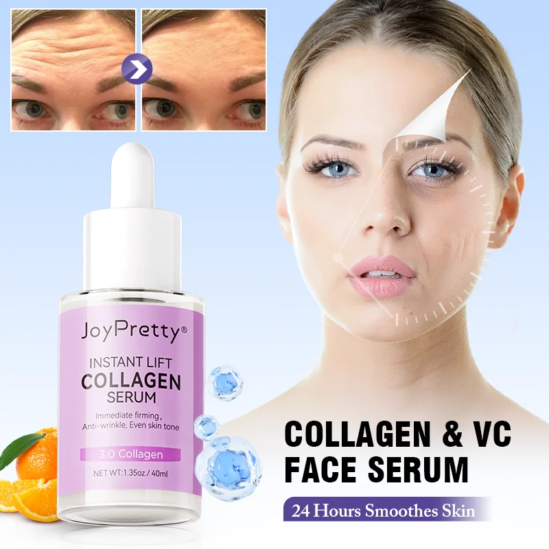 Collagen Serum Anti Wrinkle Aging Face Lift Firm Skin Care Moisturising Smooth Fine Lines Vitamin C Facial Serum Cosmetics