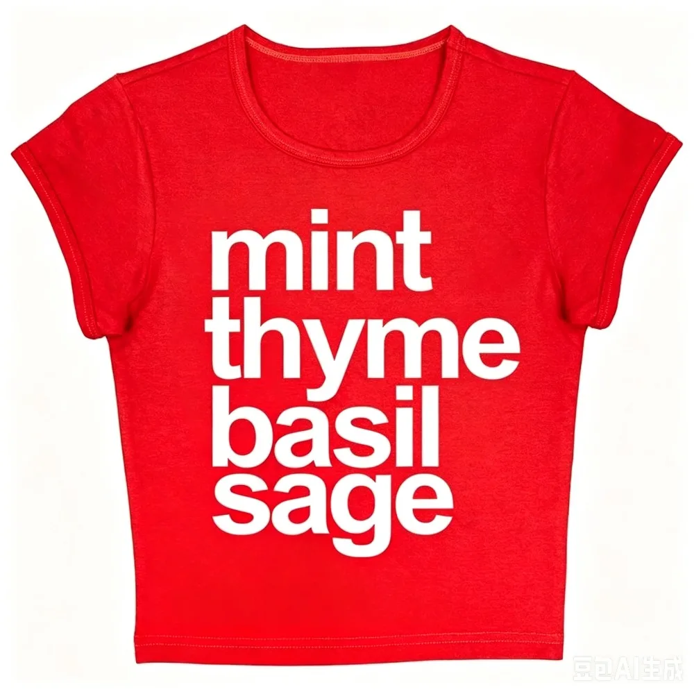 Vertical Herb Word Text Print Women Crop T Shirt Y2K Slim Fit Short Sleeve Casual Street Baby Tee