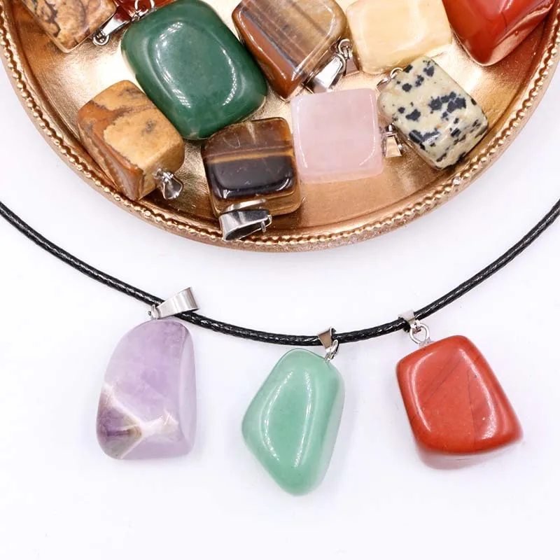 قلادة غير منتظمة من الحجر الطبيعي مصنوعة من الكريستال والعقيق 10-20 ملم 4-11 جرام #4