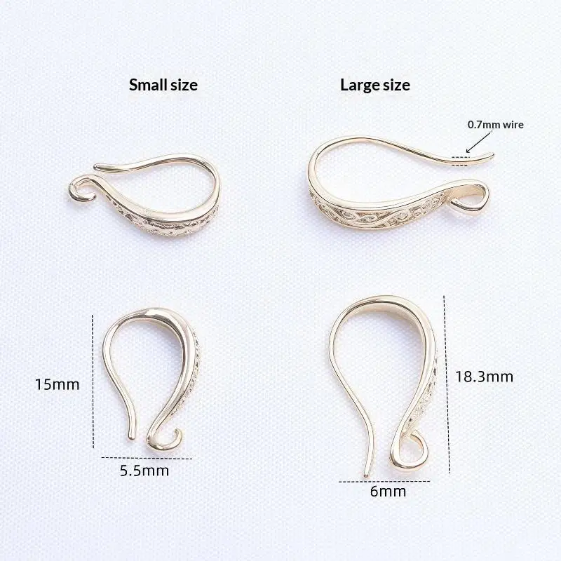 4PCS Brass Print Earring Hook Ear Wire For Earring Making,Hooks For Earrings,DIY Earrings Making Accessories
