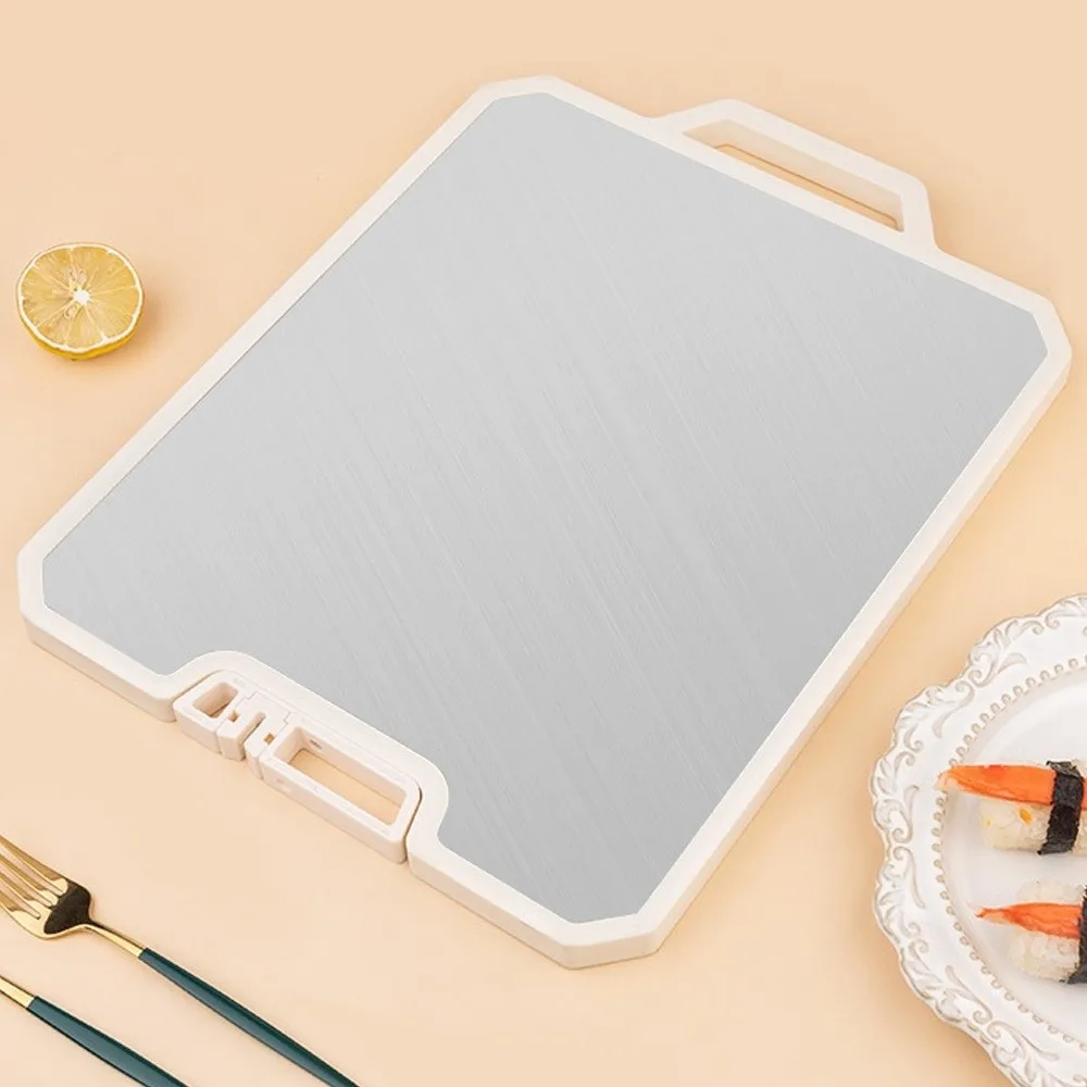 

Двусторонняя разделочная доска, противоскользящая многофункциональная разделочная доска с точилкой, разделочный блок из нержавеющей стали