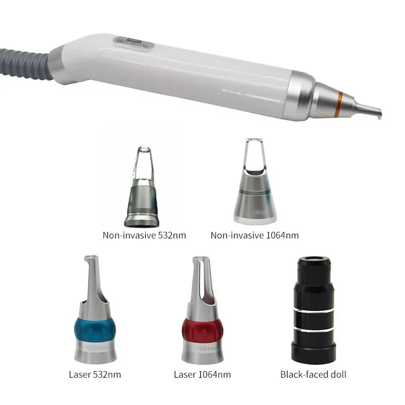 Poignée laser picoseconde 1064/532/1032nm ND YAG, accessoire d'appareil de beauté pour l'élimination de la mélanine, le nettoyage des tatouages et des sourcils