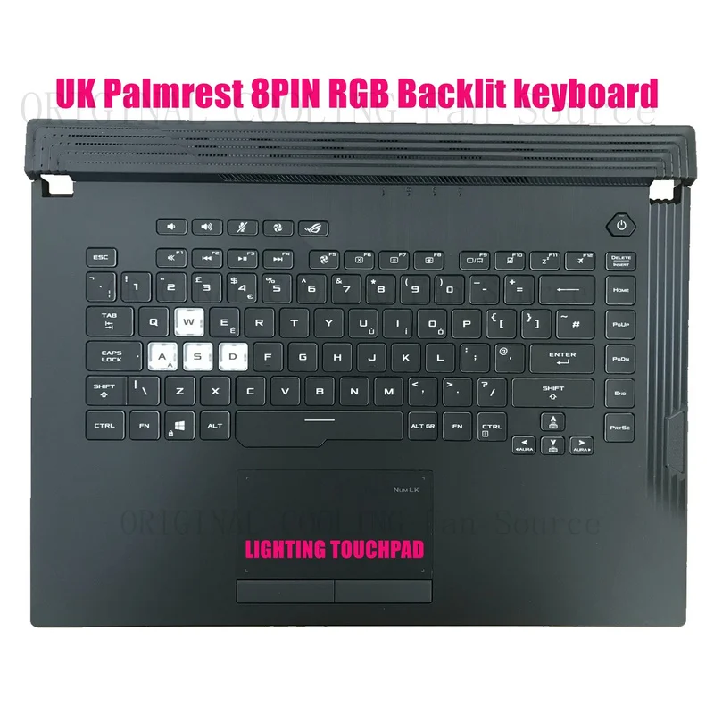 R+  UK Palmrest 8pin RGB Backlit keyboard for Asus G531GV G531GU G531GW