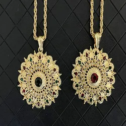 Moroccan Classic Caftan Metal Fashion Jewelry Bridal Long Pendant Necklace For Women's Wedding Gift