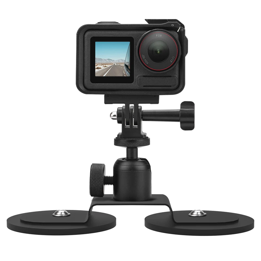 Magnetic Action Camera Mount 360 หมุนวงเล็บปรับได้สําหรับ DJI Action 5 Pro Pocket 3 ฐานเดสก์ท็อปสําหรับ GoPro 13