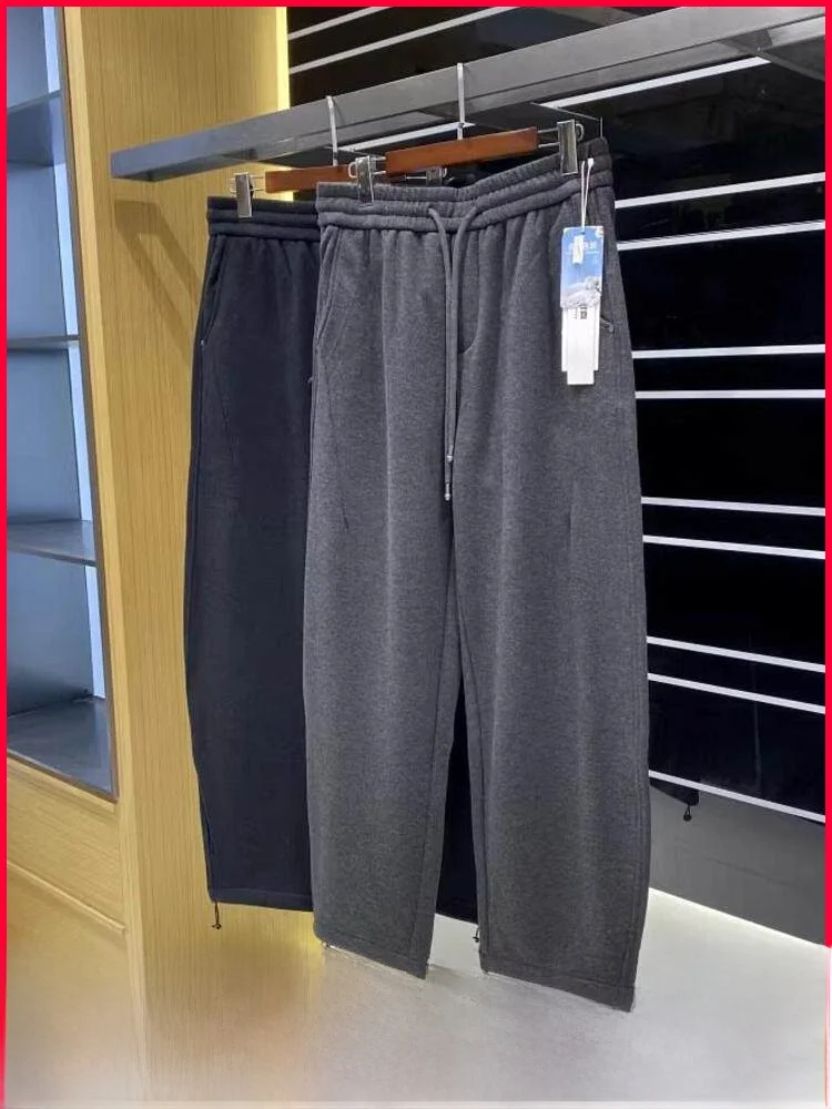 

Thiened Fce Casual Pants Wide Leg Pants Knife Relax Fit Men's Autumn Winter Faion Ci Sle Cotton Polyester Blend