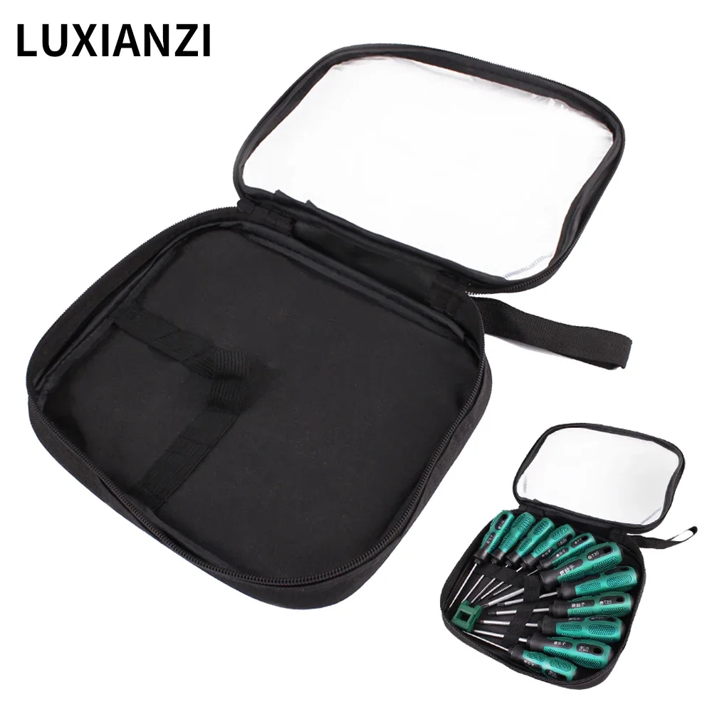 LUXIANZI 1Pc Screwdriver Storage Bag Oxford Canvas Organizer Pouch For Metal Parts Screws Plier Repair Tools Bag Makeup Storage