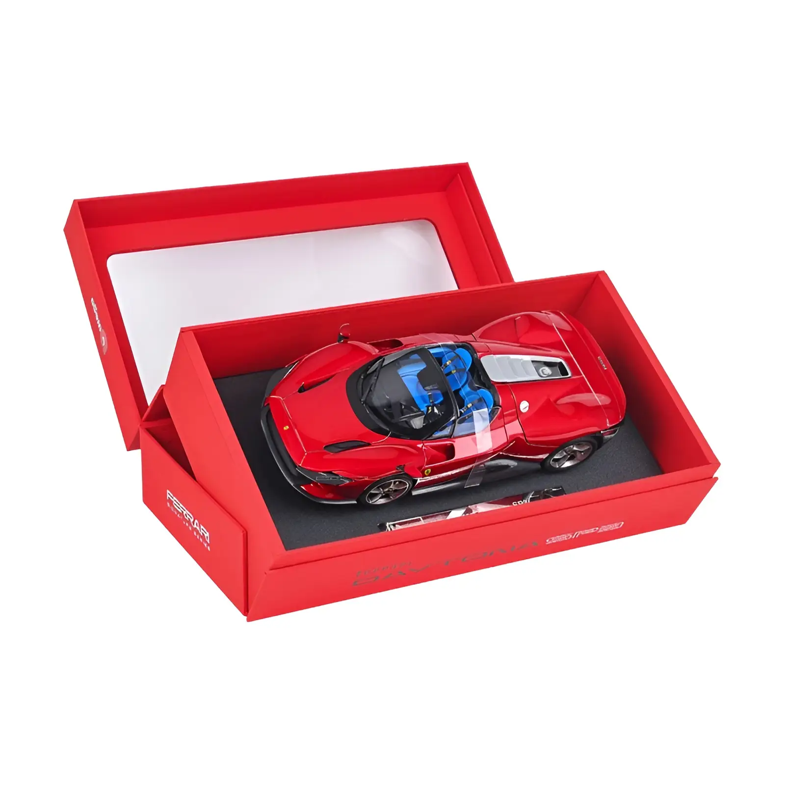 Bburago 1:18 ferrari daytona sp3 caixa de presente requintada modelo de carro menino grande brinquedo estático veículos fundidos modelo colecionável brinquedos de carro