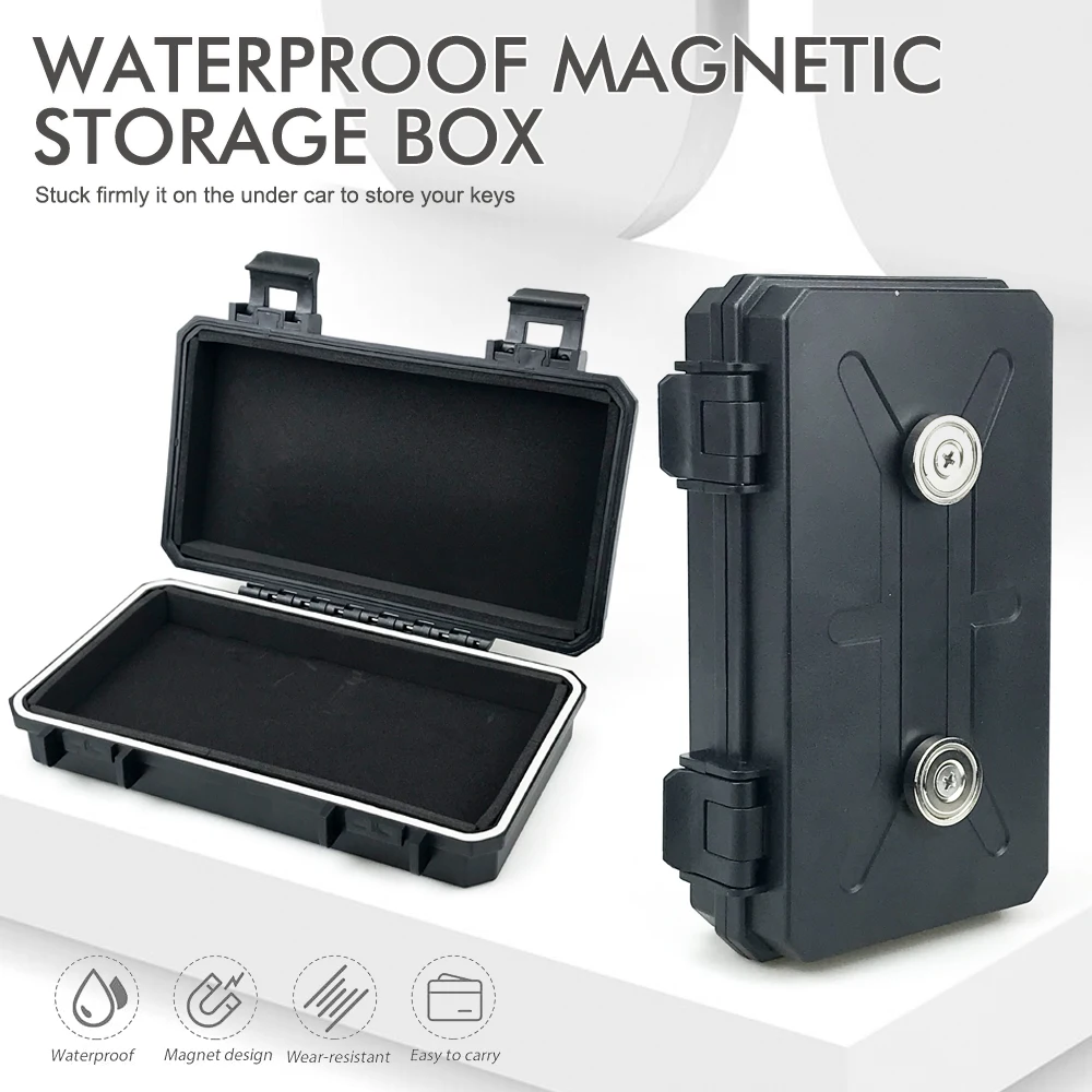 Waterproof Undercar Keybox Magnetic Key Holder Under Car Waterproof Key Holder Outdoor Magnetic Key Box Sturdy Portable Key Case