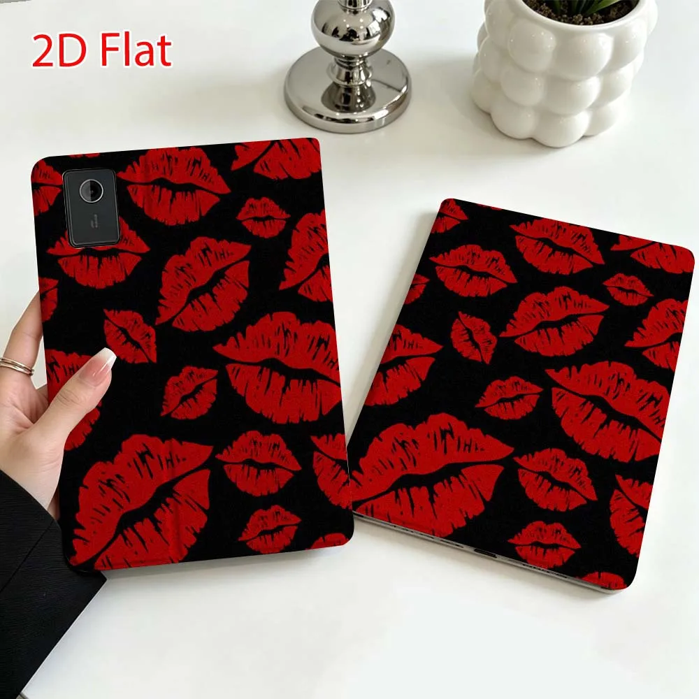 Red lip art pattern Soft For Lenovo Xiaoxin Pad Pro Tab P12 P11 11 13 11.2 inch K11 Plus Pen Tray Tablet Case