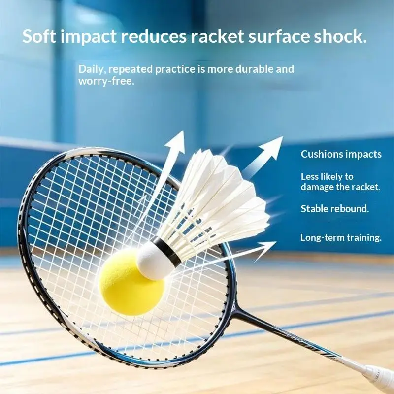 Badminton Rebound Training Sponge Shuttlecock Low Noise Long Lasting for Racket Swing Professional Practice