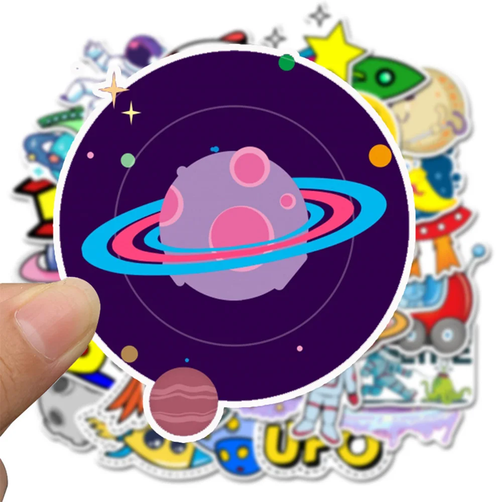 10/30/50PCS Cute Space Alien Spaceship Stickers Aesthetic DIY Water Bottle Journaling Laptop Cartoon Cool Decal Sticker for Kid