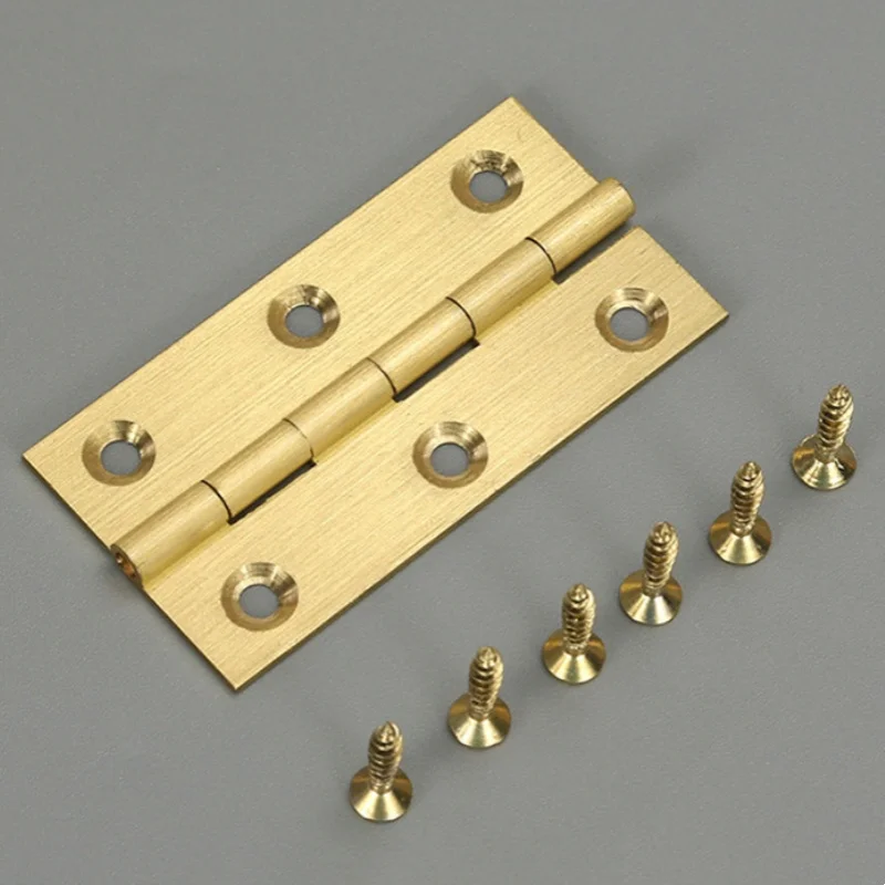 4Pcs Antique Brass Door Hinges Bronze Furniture Cabinet Drawer Door Butt Hinge For Vintage Jewelry Wooden Box Furniture Hardware