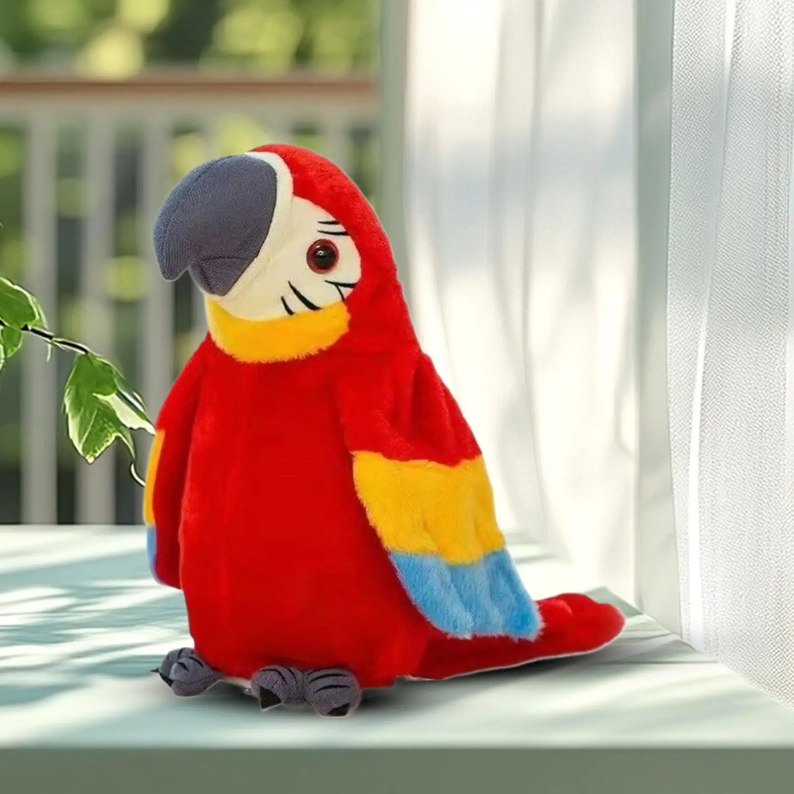 Vogelspeelgoed voor kinderen Tjilpende papegaai met klapvleugels en muziek Elektronisch realistisch pluche dier voor kinderen Huisdieren Feest Speelbureau