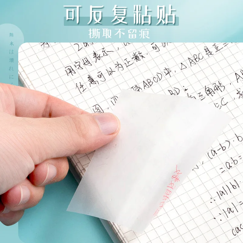 50pcs Transparent Sticky Note Pad, 3 Different Size See Through Clear Sticky Notes, Waterproof Memo Pad, PET Reminder Note