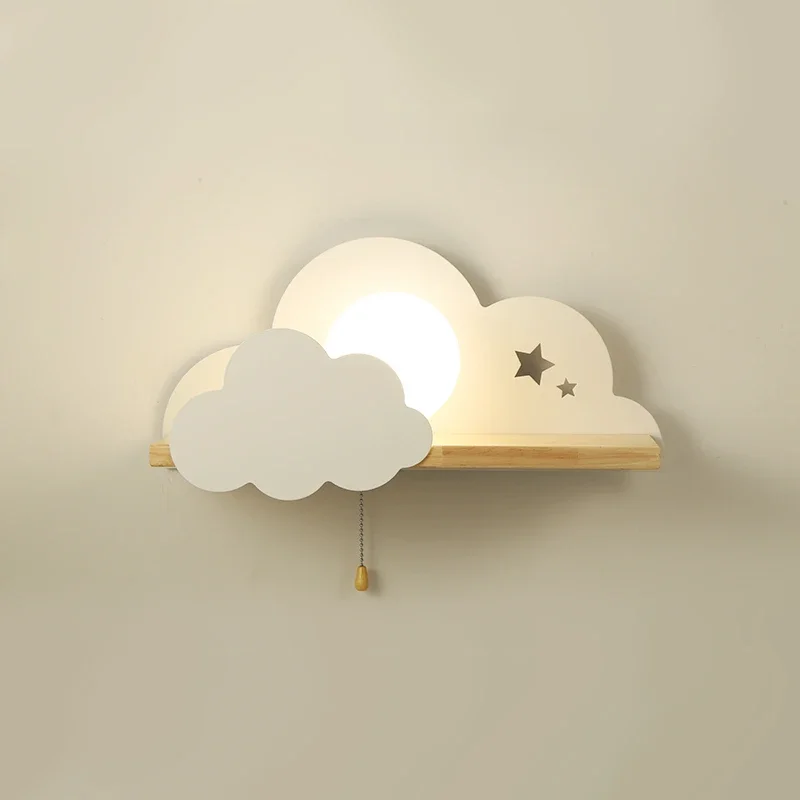 Nordic Macaron LED Glass Wall Lamp Beside Bedroom Light Fixtures Modern Children Room Cloud LED lights Stairs Wall Sconces E27