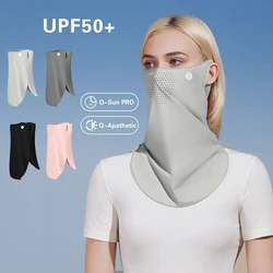 Outdoor Sunscreen Mask Female Summer Thin Breathable Mask Anti-ultraviolet Veil Half Cover Face Ice Silk Cool Feeling Face Towel