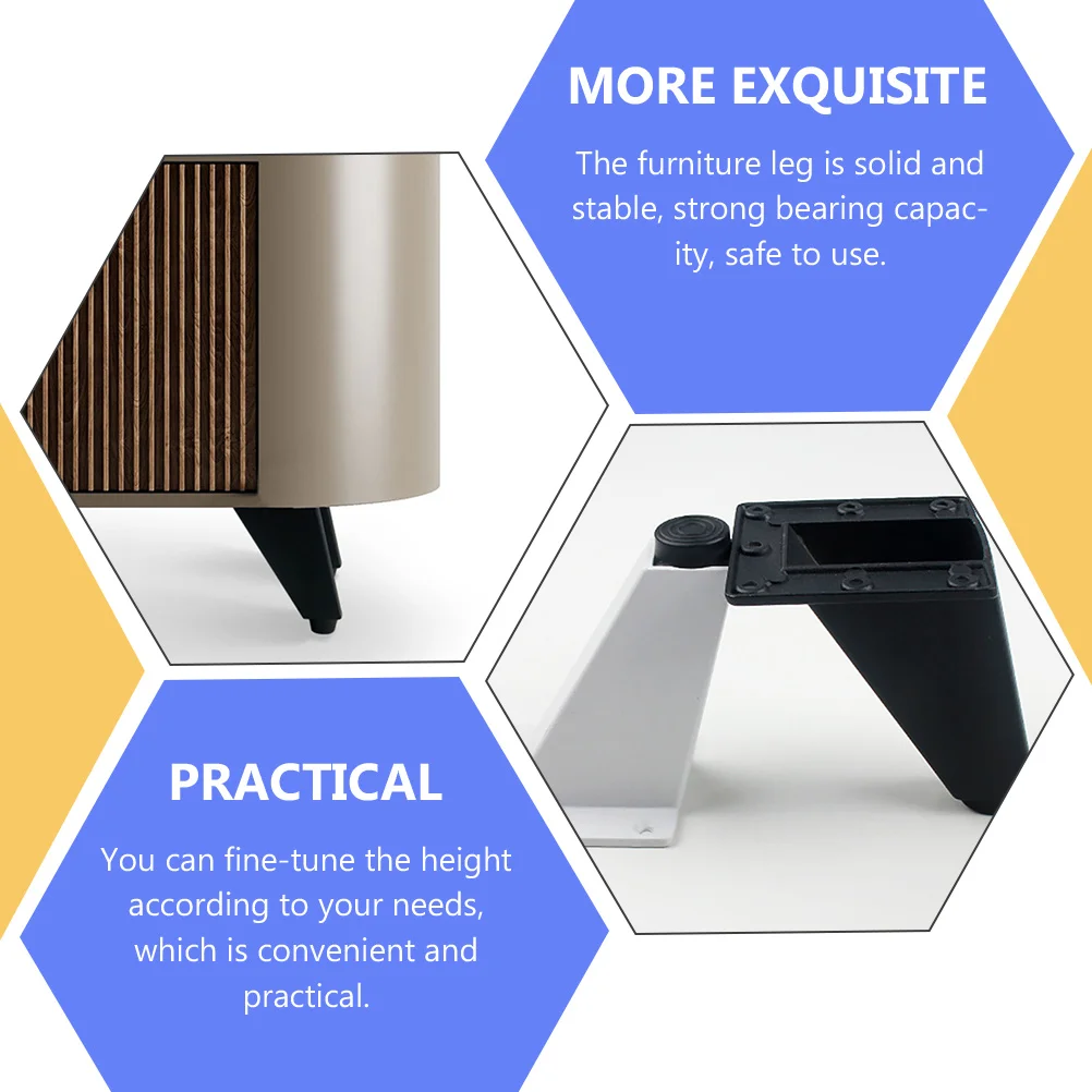 

2 Pcs Cabinet Legs Adjustable Feet for Cabinets Metal Furniture Height Support Coffee Heightening