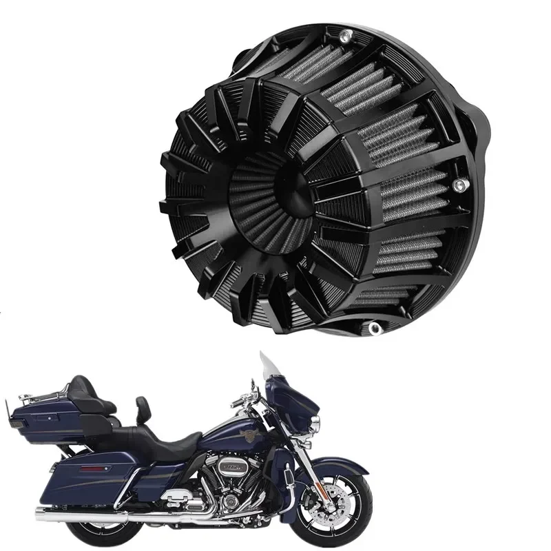 For Harley Touring 2017 - up Road King 2017 - up Softail 2018 - up M8 Milwaukee CNC Crafts Intake Air Cleaner Filter 10Inverted