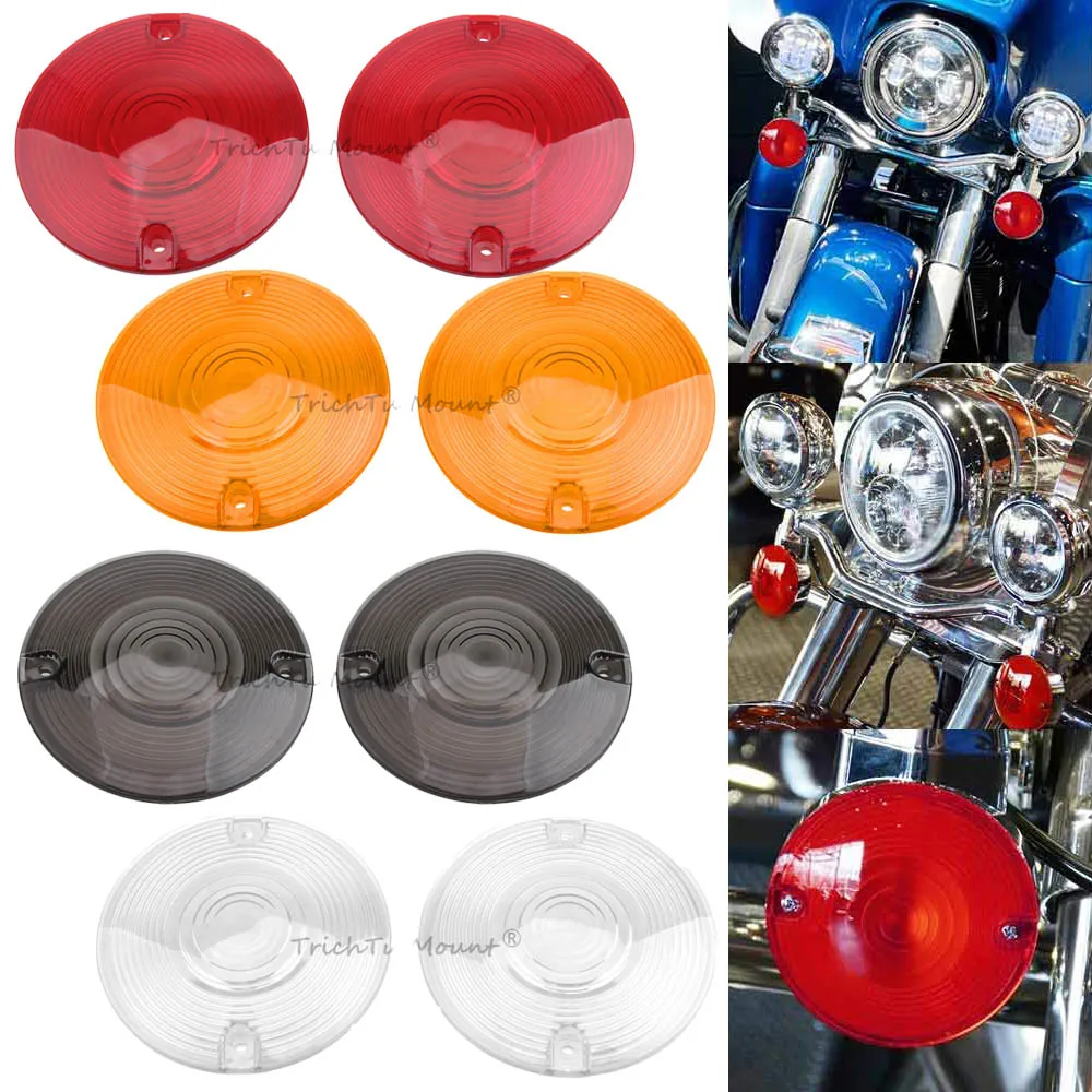 1Pair Turn Signal Light Lenses Cover Motorcycle Flat Style Abs Turn Signals Light Lens Compatible With Harley Touring 2023-2026