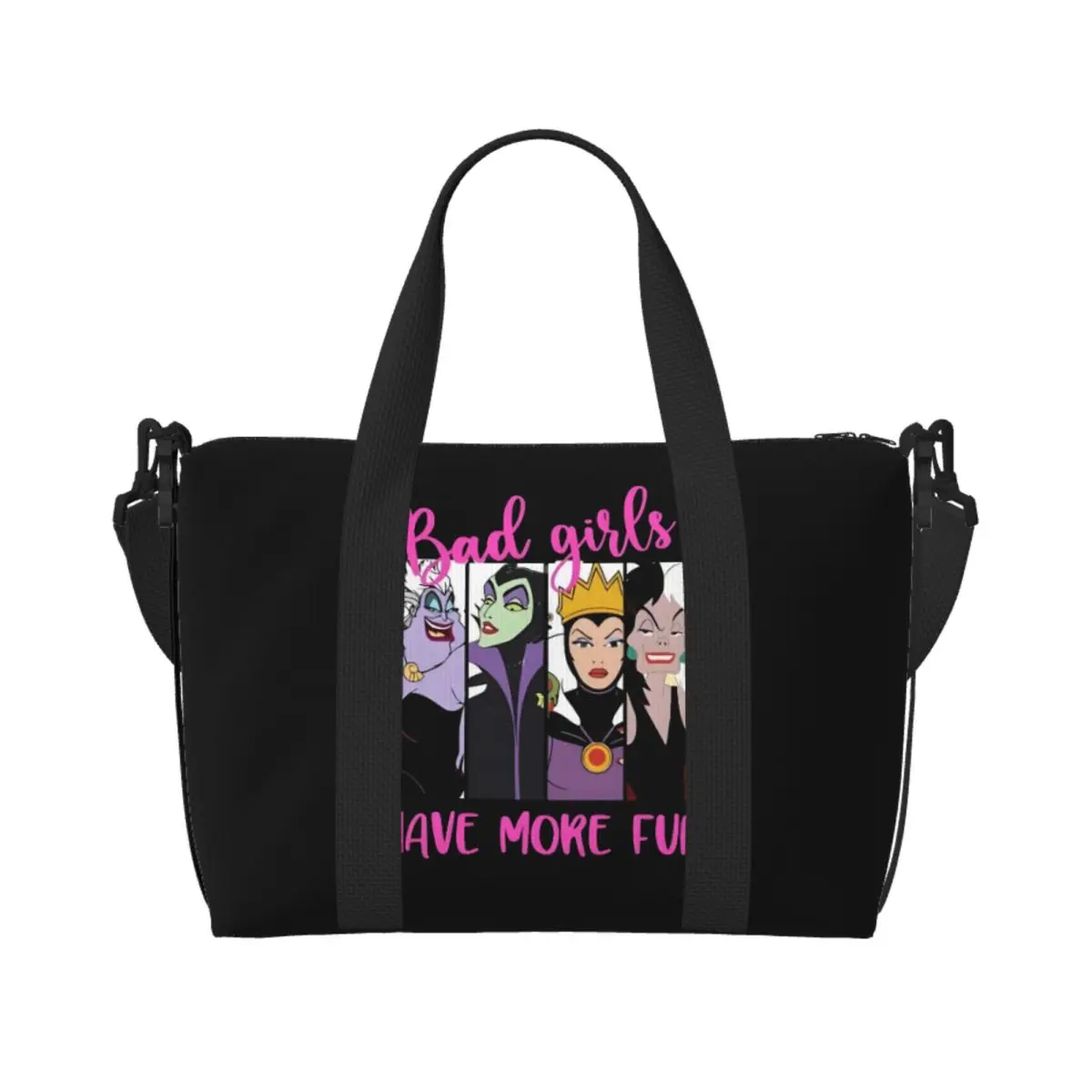 

Custom Villains Women Groceries Shopping Tote Bags Women Big Capacity Wicked People Malicious Queen Gym Beach Travel Bags