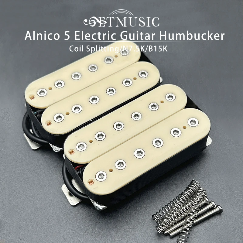 

Vintage Alnico 5 Humbucker Pickup Double Coil Electric Guitar Bridge Pickup Black Guitar Parts Warm Sound Ivory