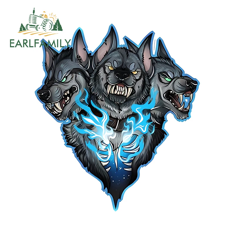 EARLFAMILY Magnetic Dog Pictures Car Stickers Creative Artistic Fishing Tackle Box Aquaflask Decals Nice Car Door Protector