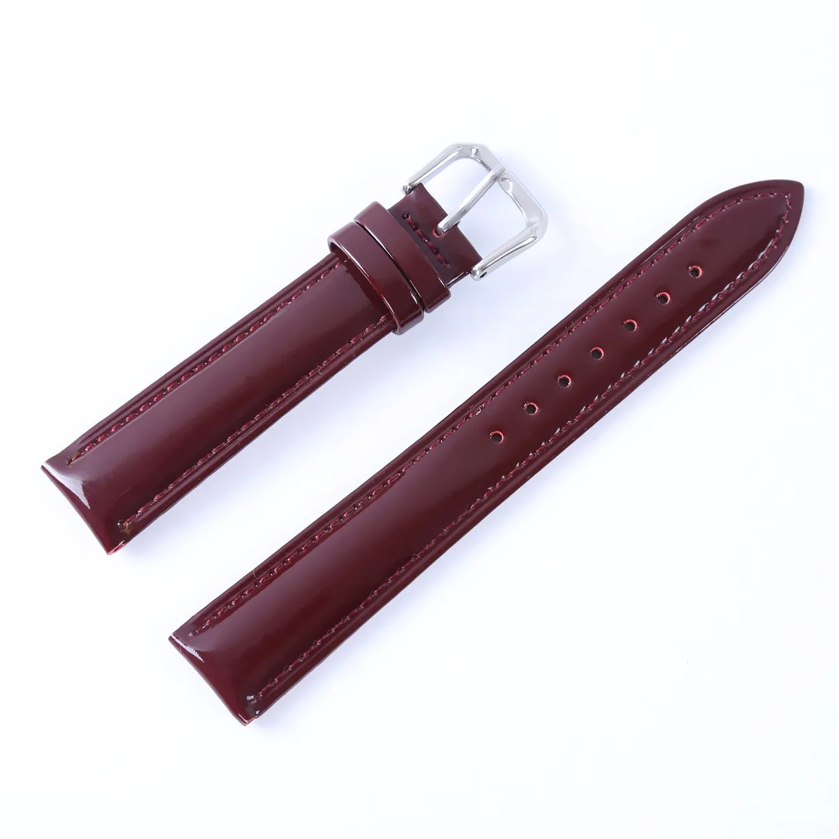 16mm 18mm 20mm Patent Leather Watch Band Glossy Genuine Leather Watch Strap Watchband Replacement Polished Wrist Bracelet