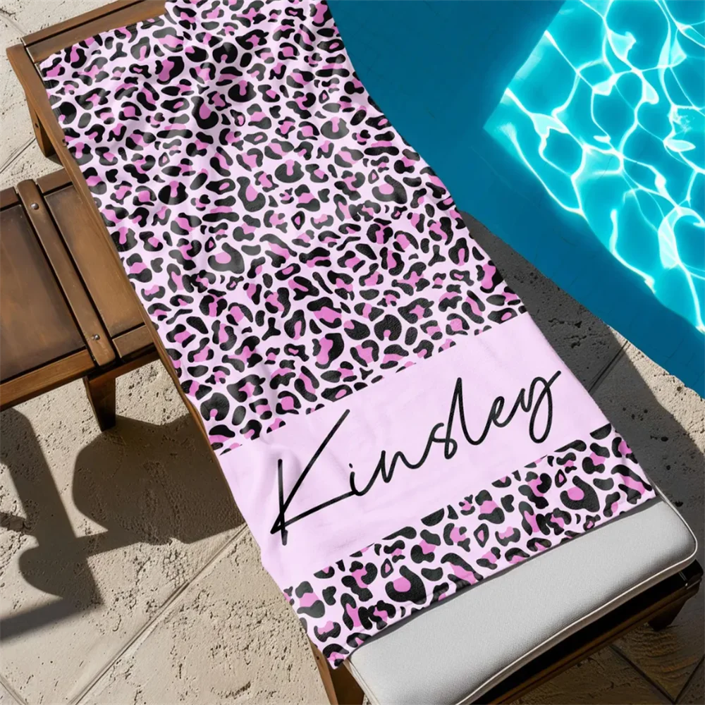 Customized Name Beach Towel 2024 New Bath Towels Stripe Printed Polyester Microfiber Towel Bath Towel Hot Sale Towel for Gift