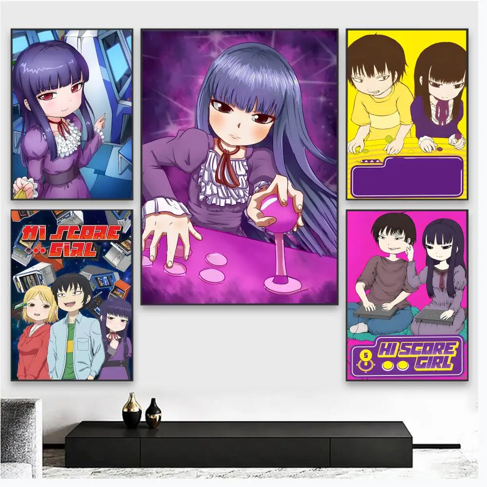 Anime Hi S-score Girl Poster Wall Art Poster Pictures, Aesthetic Home Decor For Living Room Bedroom Office