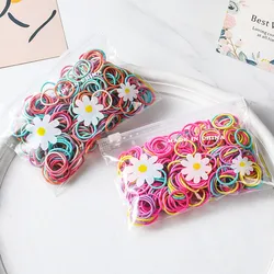 100pcs Nylon Elastic Rubber Band Girls Cute Hair Bands Hair Accessories Kids Candy Color Ponytail Holder Headband Ornaments