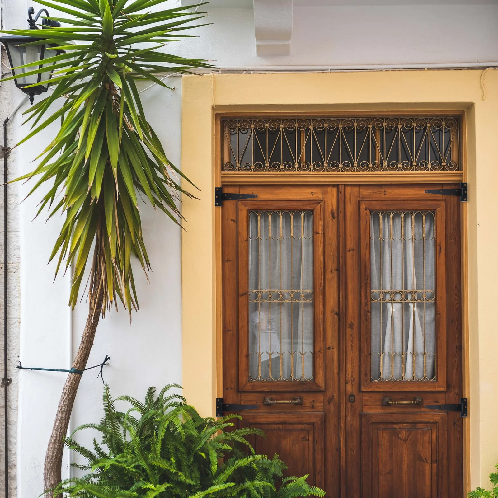 

2pcs 6 T Shape Galvanized Iron For 6 Inches Door Hinges Gate Door Furniture Heavy Duty Rustproof Smooth Hinges