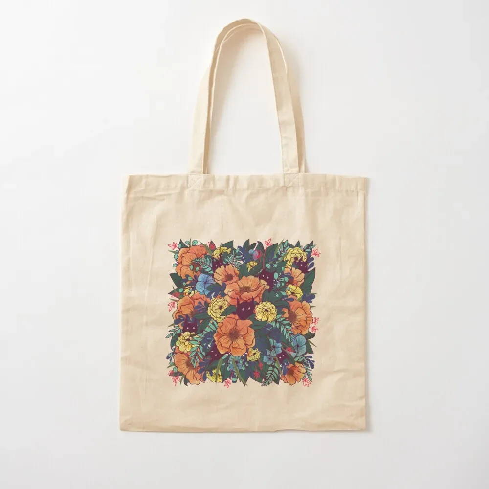 Wild Flowers Tote Bag canvas shopping bag Portable shopping bag