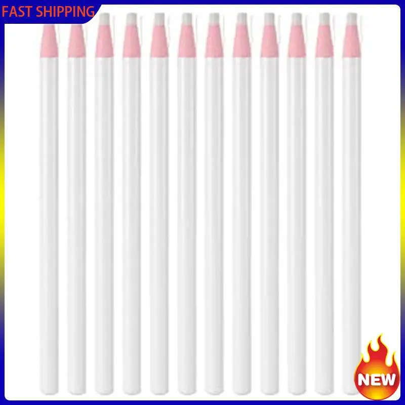 Hot Trend-48 قطعة أقلام رصاص بيضاء غير مرئية قابلة للمسح علامة خياطة بيضاء قلم رصاص قماش علامات الطباشير الأبيض الصناعية