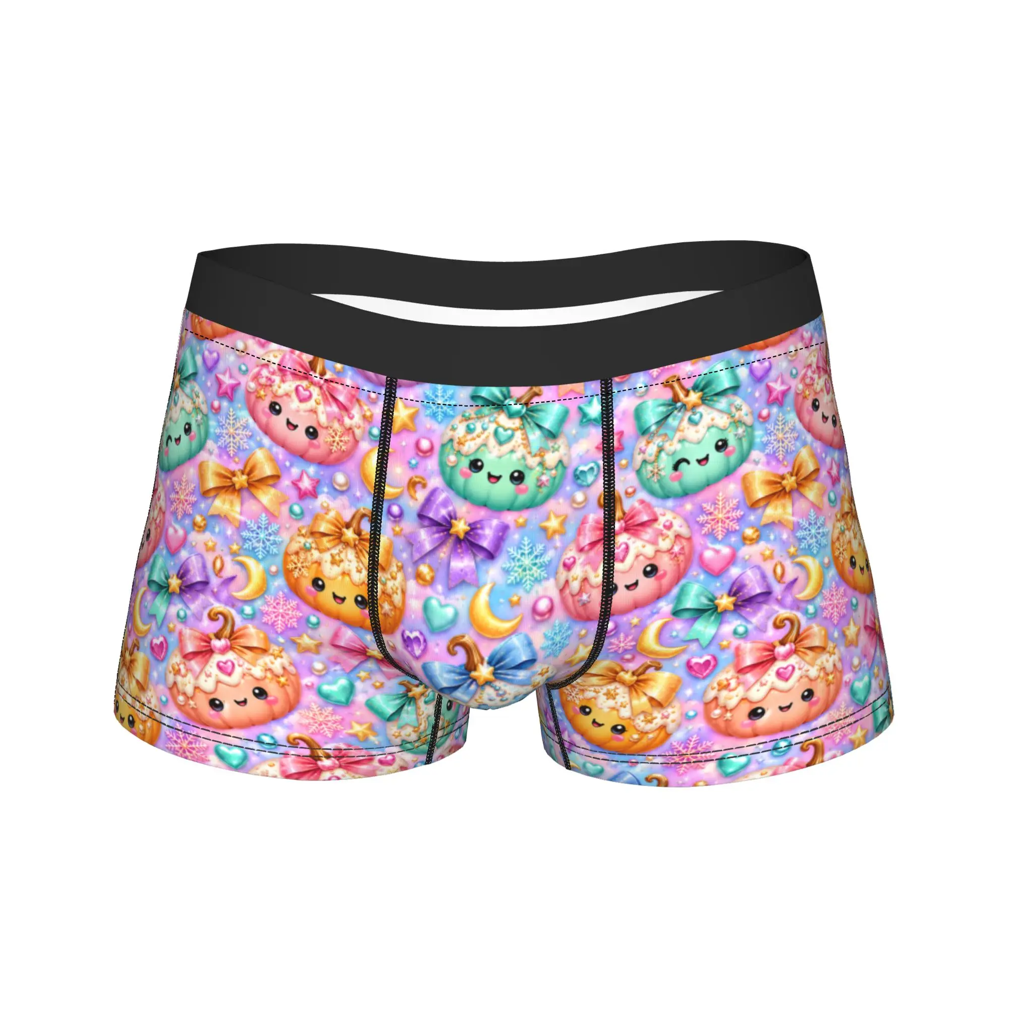 Halloween Pumpkin Moon Underwear  Design Trunk High Quality Men Underpants Sexy Soft Shorts Briefs Birthday Gift