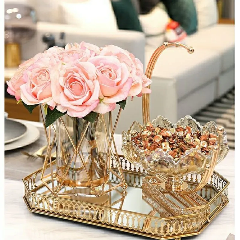 

Поднос для фруктов из стеклянного сплава, корзина для фруктов, домашняя гостиная, чайный столик, закуски, поднос для сухофруктов, украшение, десертный стол для хранения ZG745