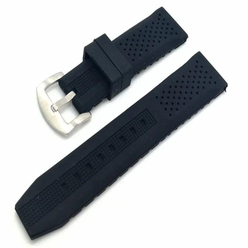 

Wholesale 20Pcs/Lot 18mm 20mm 22mm 24mm Rubber Band Watch Band Watch Strap Silicone Strap Black Color