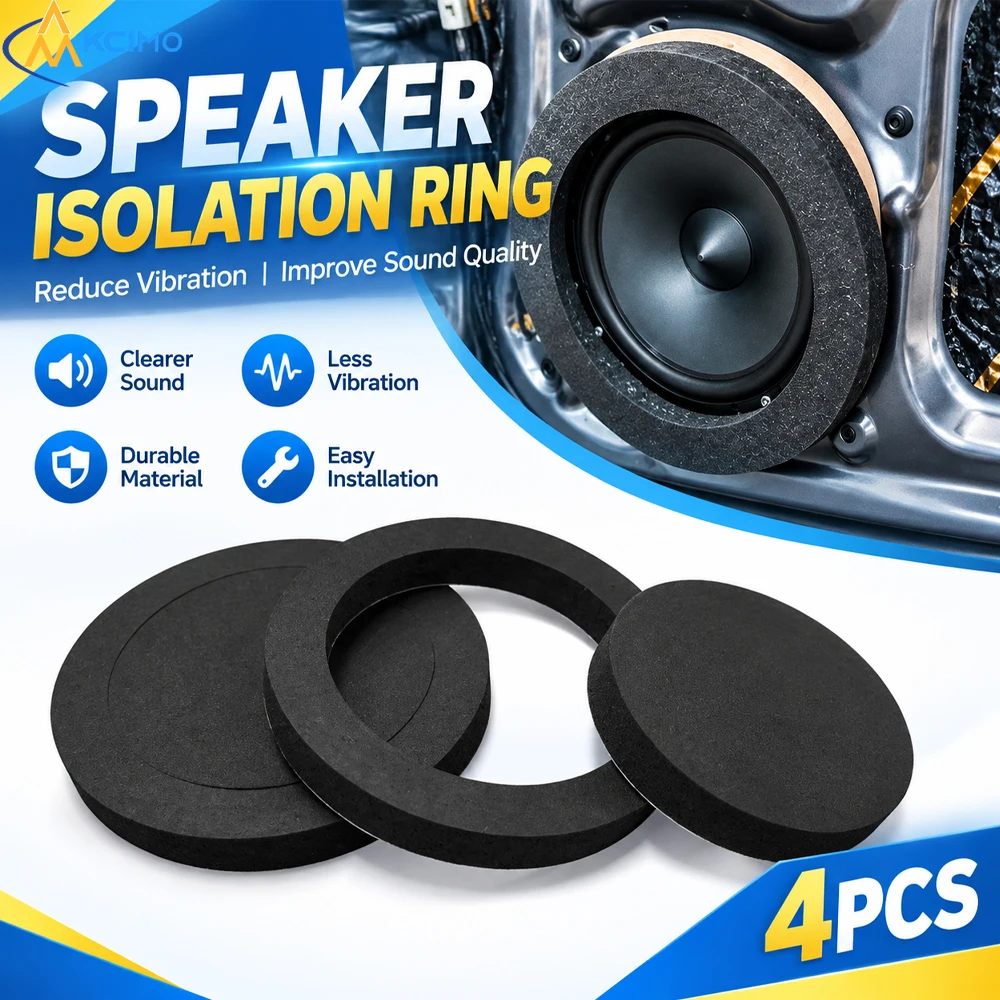 Self-Adhesive Car Speaker Sound Insulation Ring Foam Soundproof Gasket Auto Audio Speaker Sealing Ring for Enhanced Bass Effect