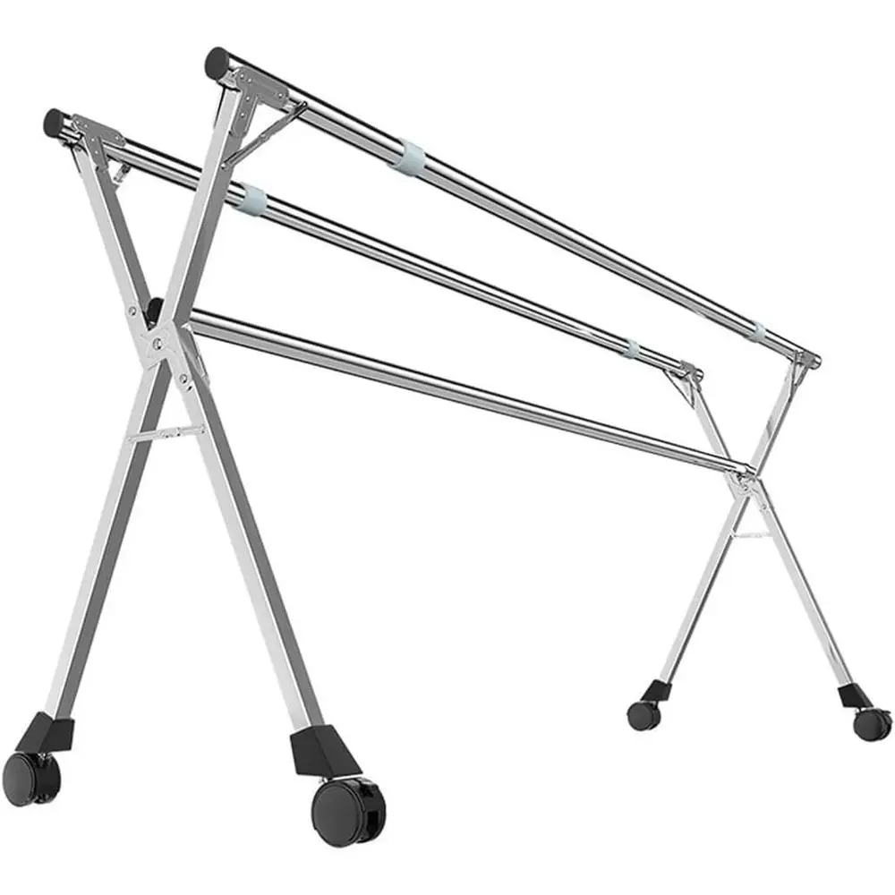 

Portable Heavy-Duty Retractable Clothes Drying Rack with Wheels, Indoor/Outdoor Use, Adjustable Hanger, 200cm