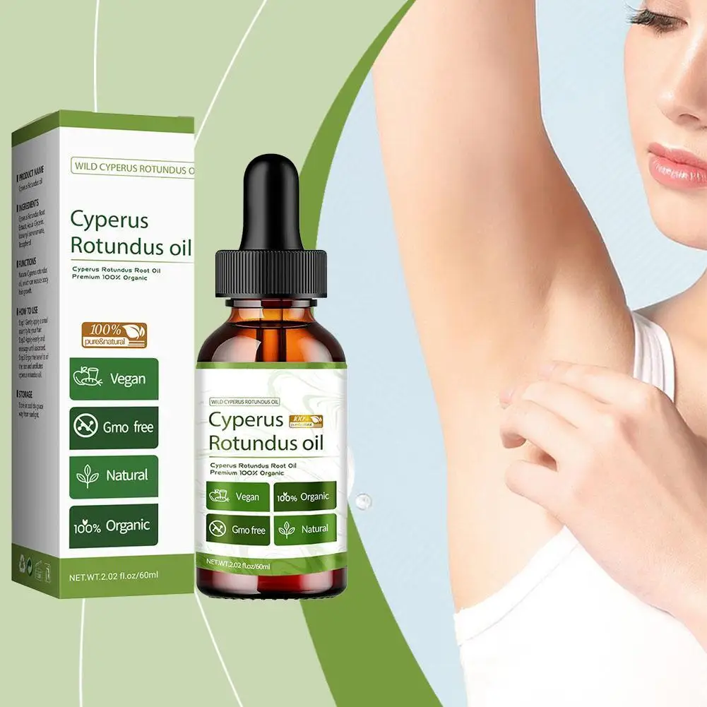 

60ml Cyperus Rotundus Oil Natural Cypress Oil Reducing Whole Body Hair Body Moisturizing Massenger Oil for Hair Removal