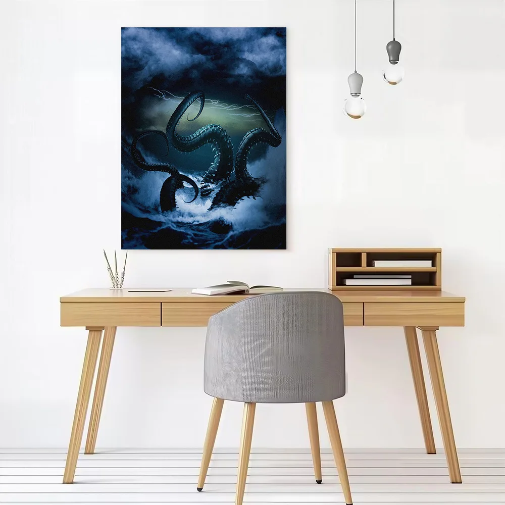 Kraken Awaken Canvas Wall Art Poster Custom Photo Print Modern Painting for Fans Room Decorations Home Decoration Ornaments Arts