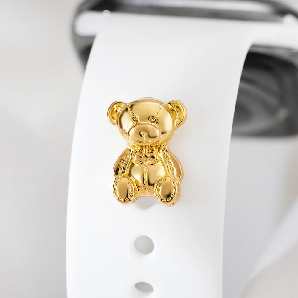 New Watchband Decorative Charms for Apple Strap Cartoon Paw Cute Little Bear Charms Jewelry for Iwatch Bracelet Charms Nails