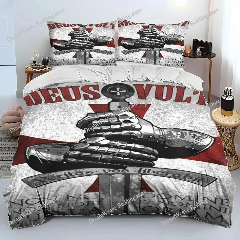 

Cavalier Knight Templar Crusaders Comforter Bedding Set,Duvet Cover Bed Set Quilt Cover Pillowcase,king Queen Size Bedding Set