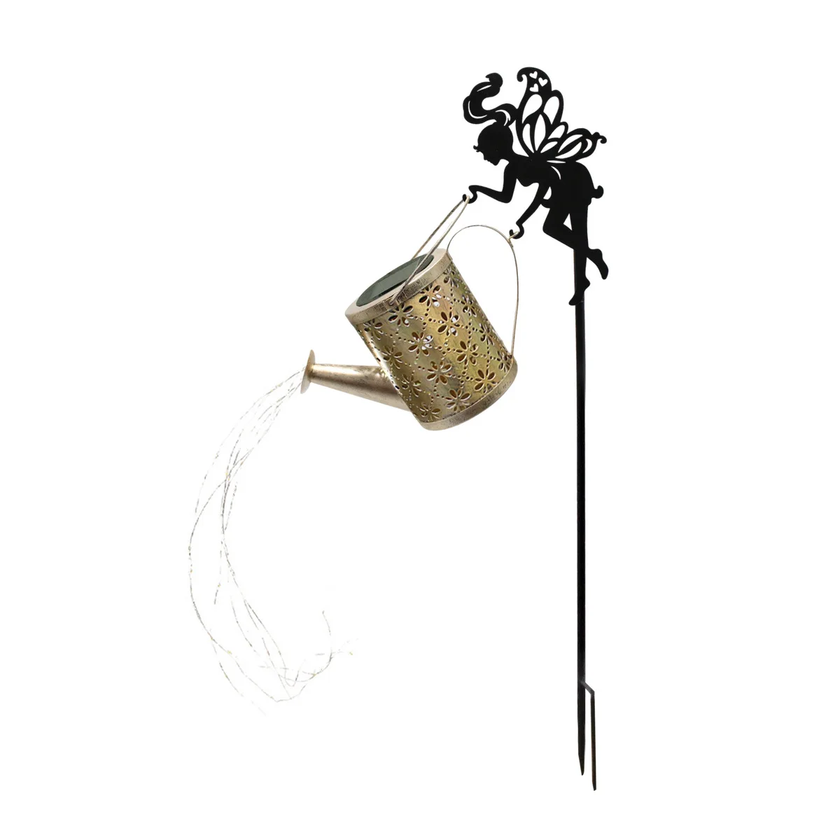 ‌Rustic Iron Flower Stake - Weatherproof, Romantic for Patio & Yard Decor