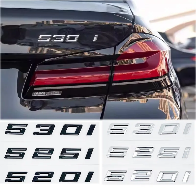 New ABS Car Trunk Letters Sticker Logo 520i 525i 528i 530i 535i 540i Badge Emblem for E39 E60 E61 F10 F11 G30 G38 Accessories