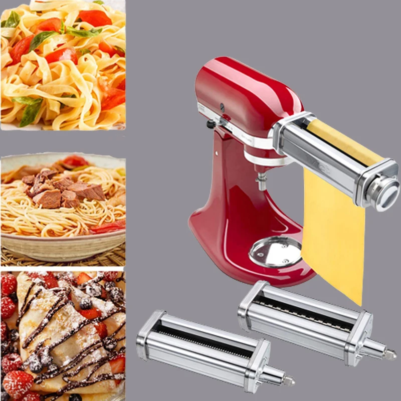 

Pasta Maker Attachments for KitchenAid Stand Mixer Spaghetti Fettucine Cutter Kitchen Tool Steel Pasta Stand Mixer Noodle Press