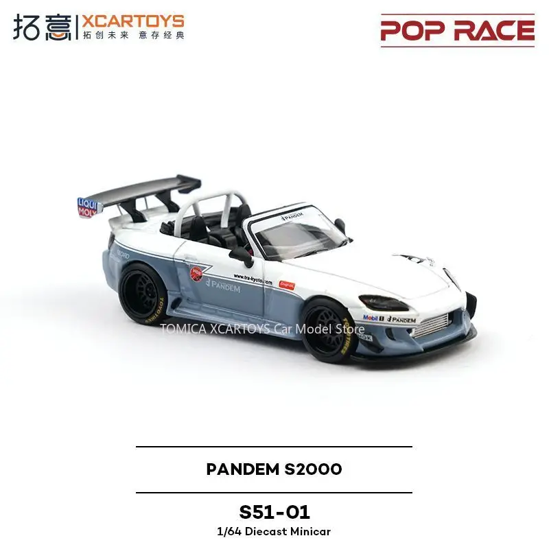 XCARTOYS 1/64 POPRACE PANDEM S2000 Convertible Sports Car Diecast Alloy Race Car Model Miniature Collectible Decoration Toy